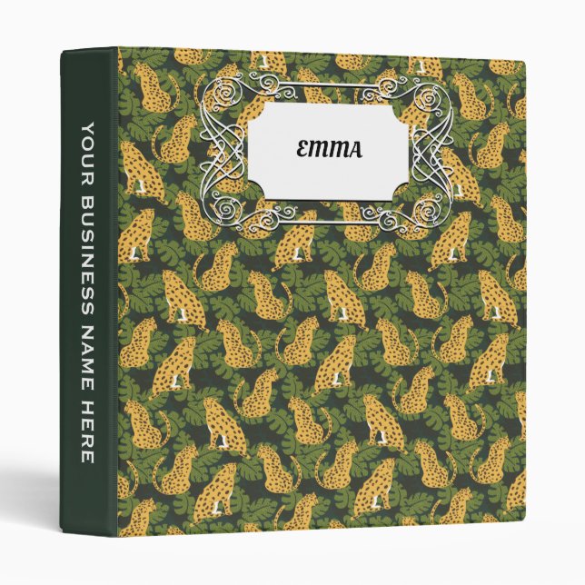 Wild Tropical Safari Leopard Jungle Palms Binder (Front/Spine)