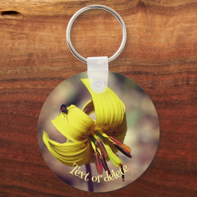 Wild Trout Lily And Friend Flower Personalized Keychain (Front)