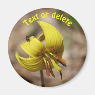 Wild Trout Lily Flower And Friend Personalized Magnet