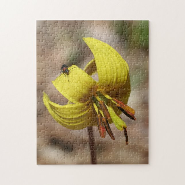 Wild Trout Lily Flower And Insect Friend  Jigsaw Puzzle (Vertical)