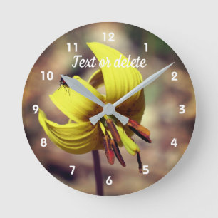 Wild Trout Lily Flower And Insect Friend   Round Clock