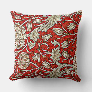Wild Tulip by William Morris Throw Pillow