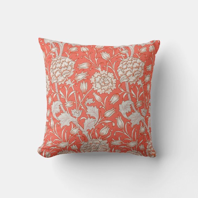 Wild Tulip by William Morris  Throw Pillow (Front)