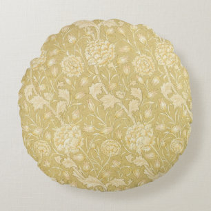 Wild Tulips by William Morris, Vintage Flowers Art Round Pillow