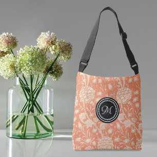 Wild Tulips William Morris Pattern Peach Crossbody Bag
