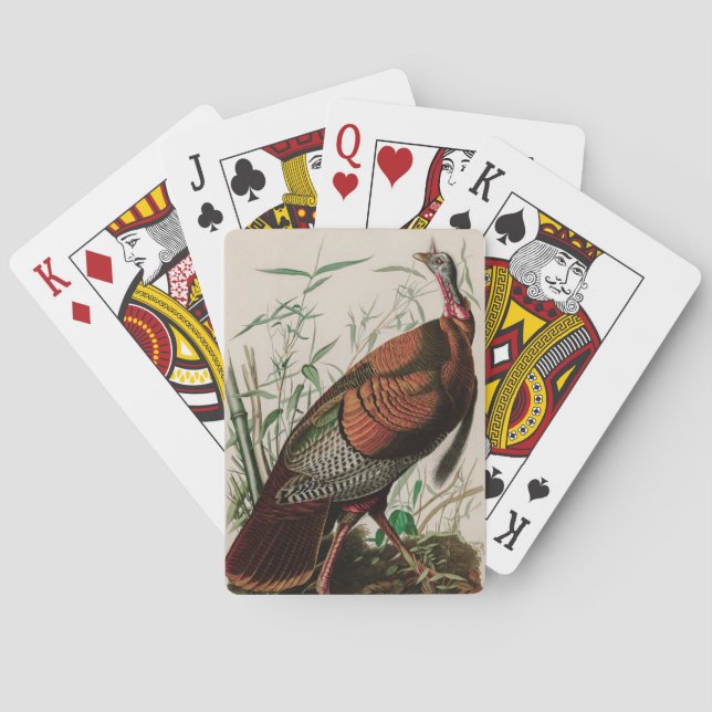 Wild Turkey Birds of America Audubon Print Playing Cards (Back)