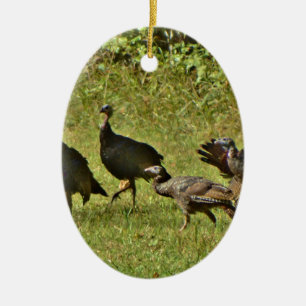 Wild Turkey, Camouflage colours Ceramic Ornament