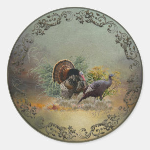 Wild turkey classic round sticker