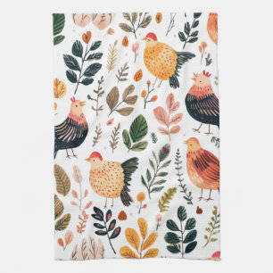 Wild Turkey Feather Wildlife Pattern Kitchen Towel