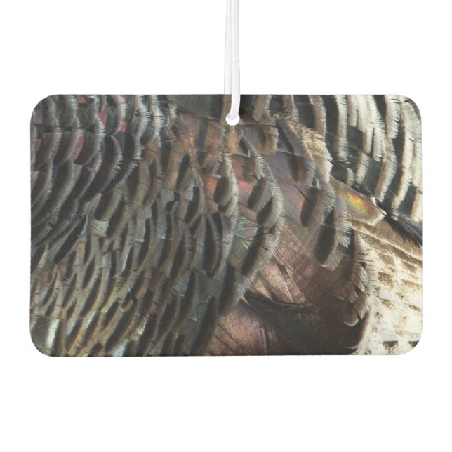 Wild Turkey Feathers I Abstract Nature Design Air Freshener (Front)