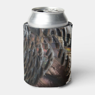 Wild Turkey Feathers I Abstract Nature Design Can Cooler