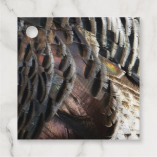 Wild Turkey Feathers I Abstract Nature Design Favour Tags