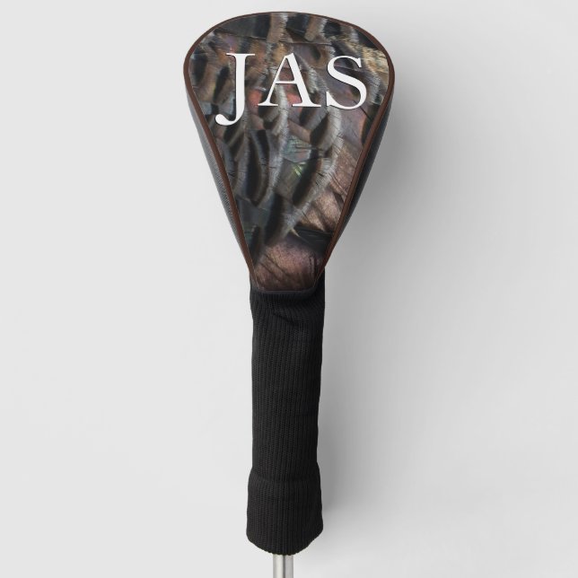 Wild Turkey Feathers I Abstract Nature Design Golf Head Cover (Front)