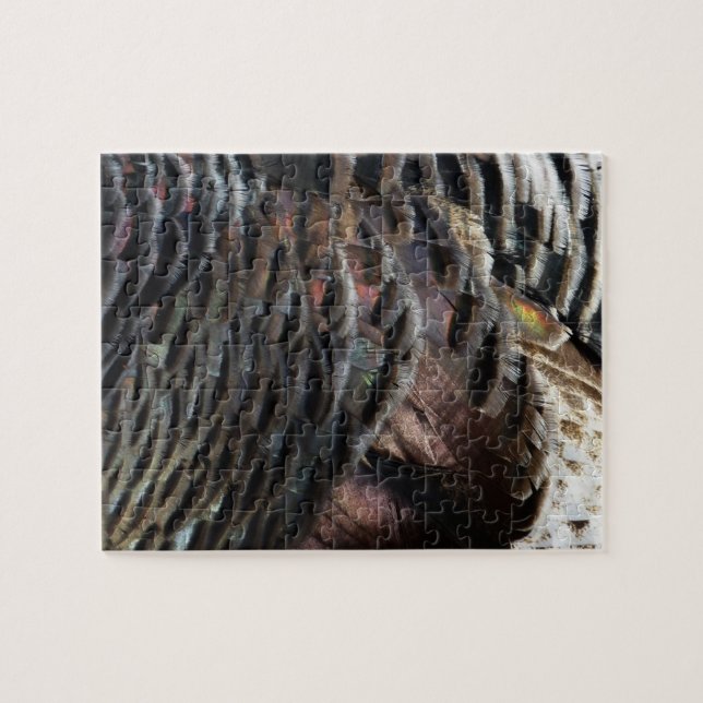 Wild Turkey Feathers I Abstract Nature Design Jigsaw Puzzle (Horizontal)