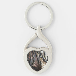 Wild Turkey Feathers I Abstract Nature Design Keychain