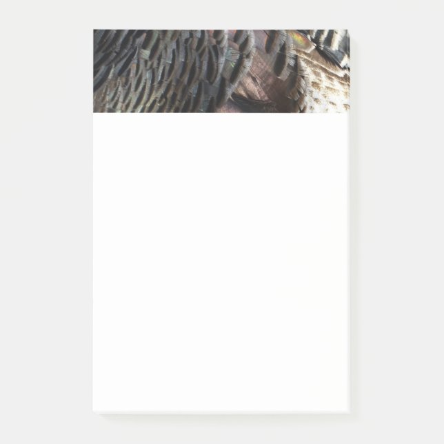 Wild Turkey Feathers I Abstract Nature Design Post-it Notes (Front)