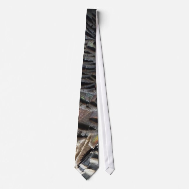 Wild Turkey Feathers I Abstract Nature Design Tie (Front)