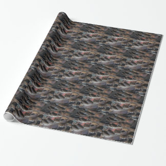 Wild Turkey Feathers I Abstract Nature Design Wrapping Paper