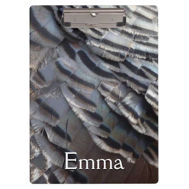 Wild Turkey Feathers II Abstract Nature Design Clipboard (Front)