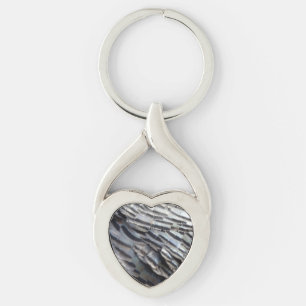 Wild Turkey Feathers II Abstract Nature Design Keychain