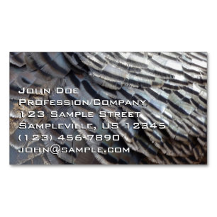 Wild Turkey Feathers II Abstract Nature Design Magnetic Business Card