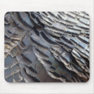 Wild Turkey Feathers II Abstract Nature Design Mouse Pad