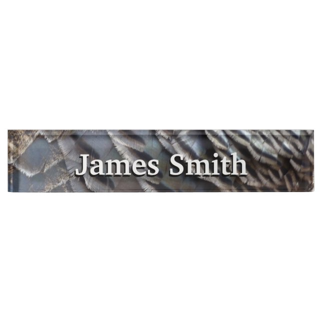 Wild Turkey Feathers II Abstract Nature Design Nameplate (Front)