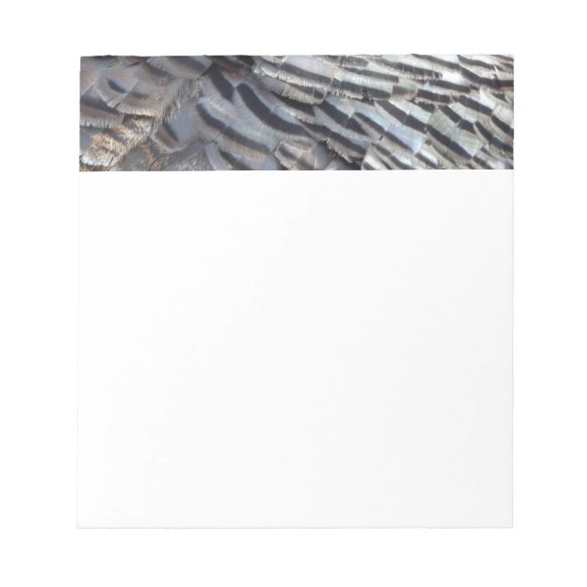 Wild Turkey Feathers II Abstract Nature Design Notepad (Front)