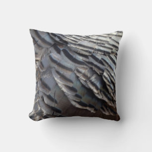 Wild Turkey Feathers II Abstract Nature Design Throw Pillow