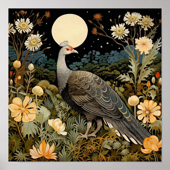 Wild turkey in meadow painting art print (Front)