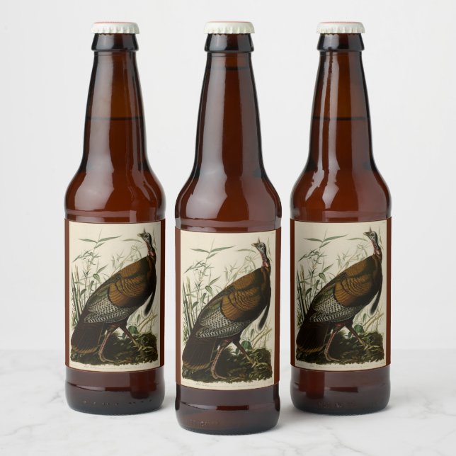Wild Turkey (Male) from Audubon's Birds of America Beer Bottle Label (Bottles)