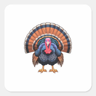 Wild turkey square sticker