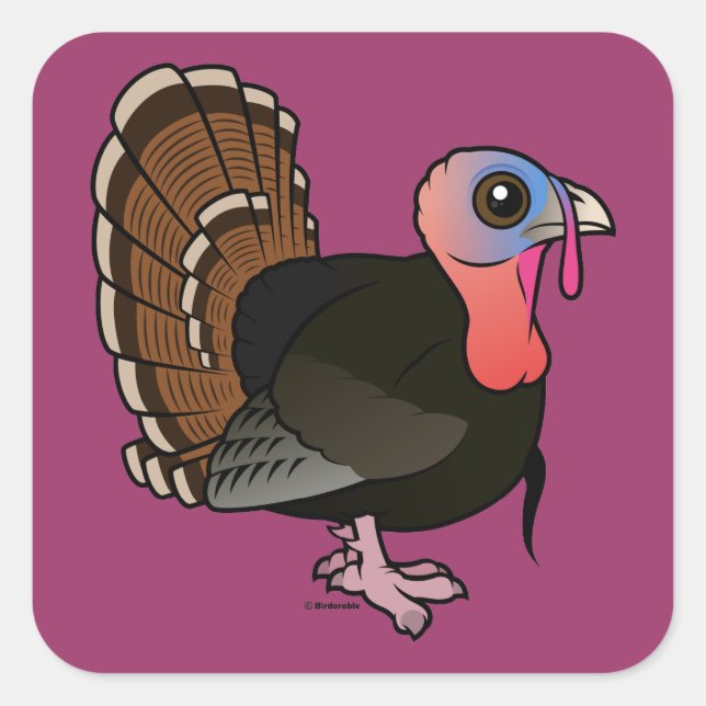 Wild Turkey Square Sticker (Front)