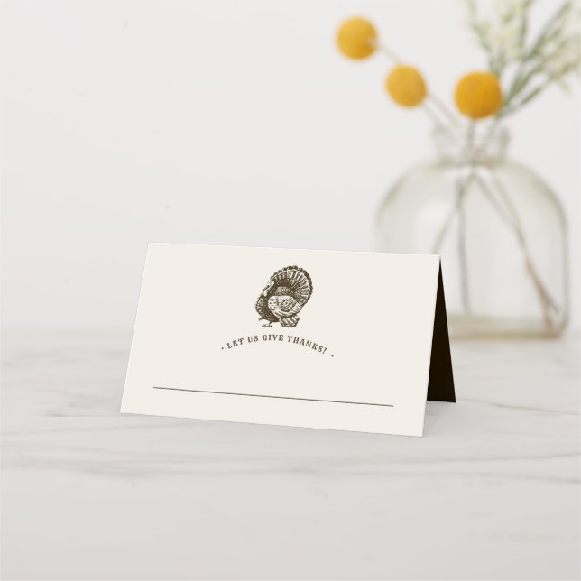Wild Turkey | Thanksgiving Customized Place Card (Front)