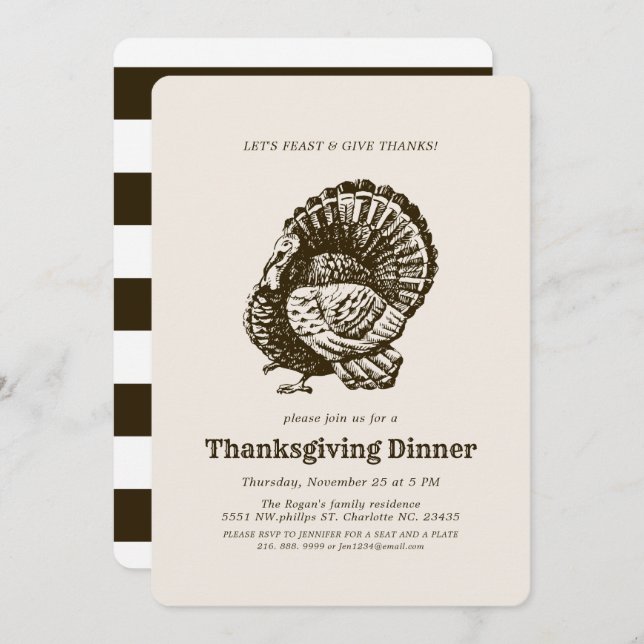 Wild Turkey | Thanksgiving Dinner Invitation (Front/Back)