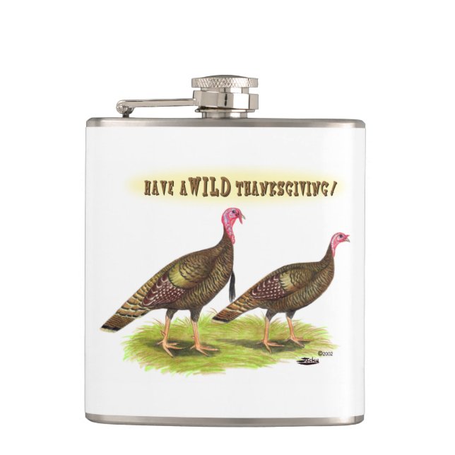 Wild Turkey Thanksgiving Hip Flask (Front)