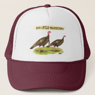 Wild turkey Thanksgiving Trucker Hat