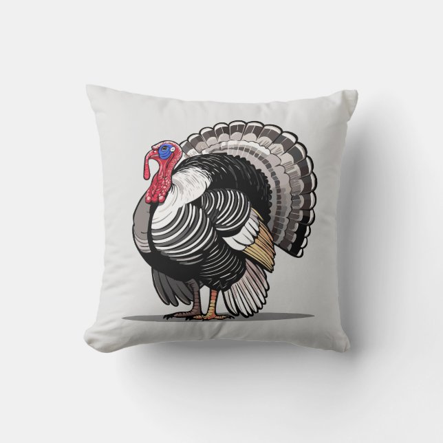 Wild turkey throw pillow (Front)