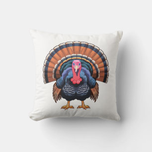 Wild turkey throw pillow