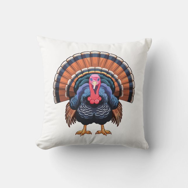 Wild turkey throw pillow (Front)