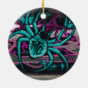 Wild Turquoise Spider Ceramic Ornament