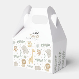 Wild Two Birthday Safari Jungle Animals Favor Box