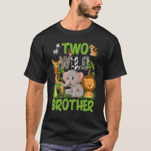 Wild Two Brother Zoo Birthday Safari Jungle Animal T-Shirt