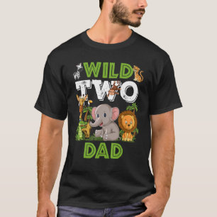 Wild Two Dad Zoo Birthday Safari Jungle Animals T-Shirt
