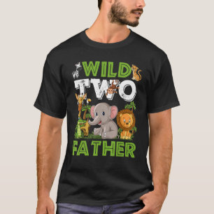 Wild Two Father Zoo Birthday Safari Jungle Animals T-Shirt