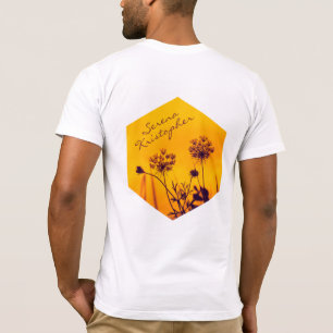 Wild Umbel Flowers Outline Purple and Gold Elegant T-Shirt