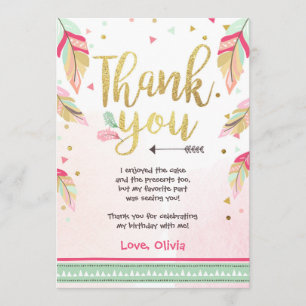 Wild Un anniversaire Carte de remerciements or ros