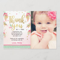 Wild Un anniversaire Carte de remerciements or ros