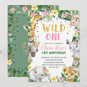 Wild Un Anniversaire Jungle Safari Invitation