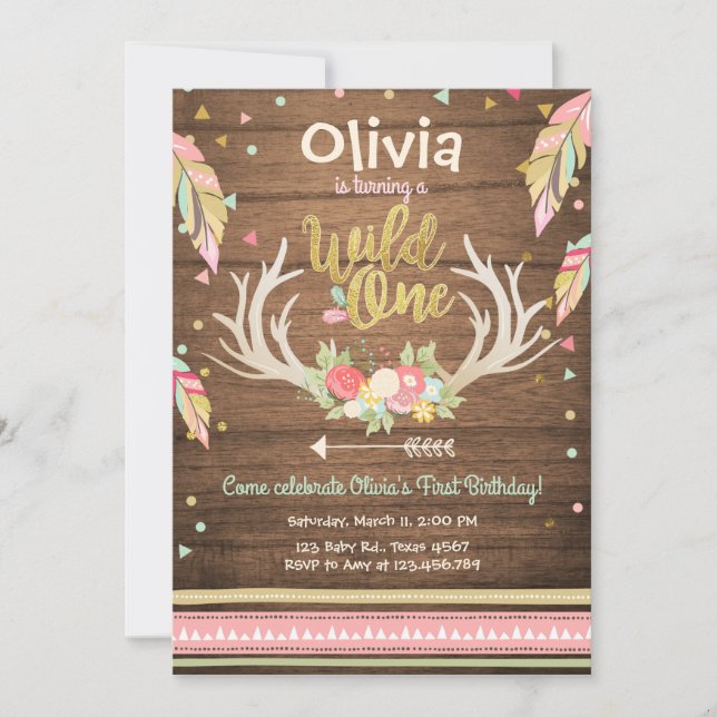 Wild Une invitation anniversaire Premier anniversa (Devant)